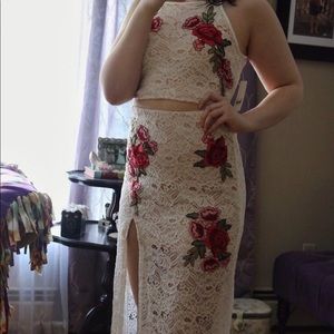 Floral Lace Prom Dress, Crystal Doll